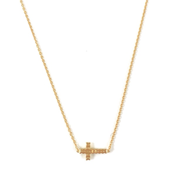 14k Gold Plated Sterling Silver Cross Necklace - Picture 4 of 5
